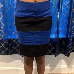 Banana Republic Blue and Black Pencil Skirt Casual Knee-Length